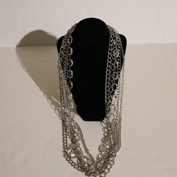 RJ Graziano Jewelry - RJ Graziano Silver tone Multi chain necklace J34